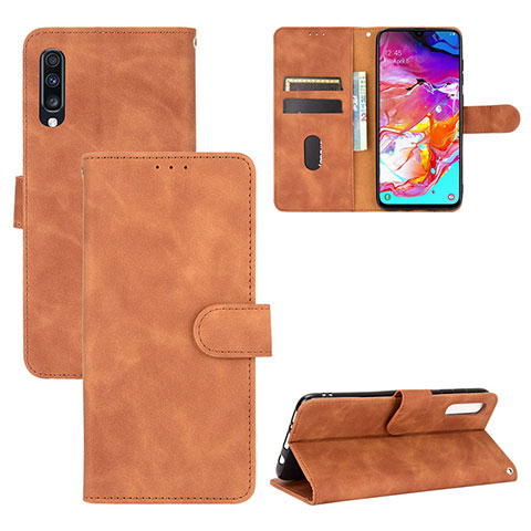 Funda de Cuero Cartera con Soporte Carcasa L03Z para Samsung Galaxy A70 Marron