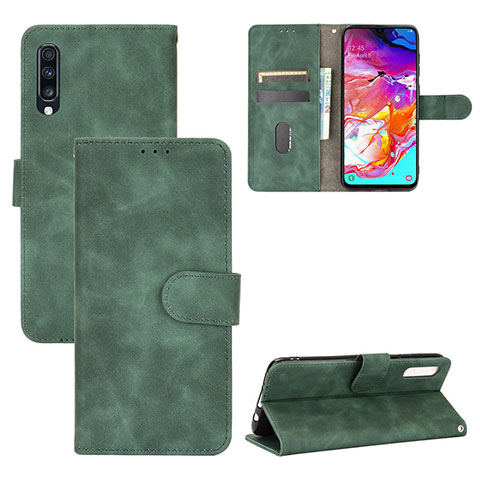 Funda de Cuero Cartera con Soporte Carcasa L03Z para Samsung Galaxy A70 Verde