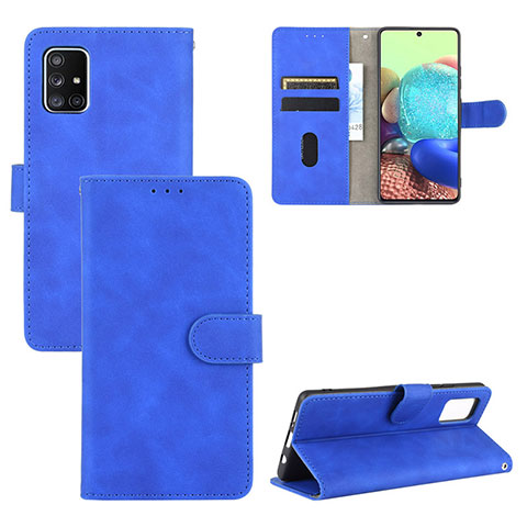 Funda de Cuero Cartera con Soporte Carcasa L03Z para Samsung Galaxy A71 4G A715 Azul