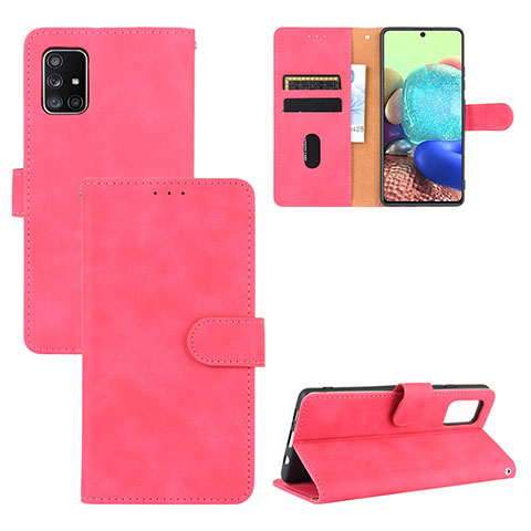 Funda de Cuero Cartera con Soporte Carcasa L03Z para Samsung Galaxy A71 5G Rosa Roja