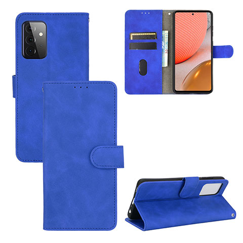 Funda de Cuero Cartera con Soporte Carcasa L03Z para Samsung Galaxy A72 5G Azul