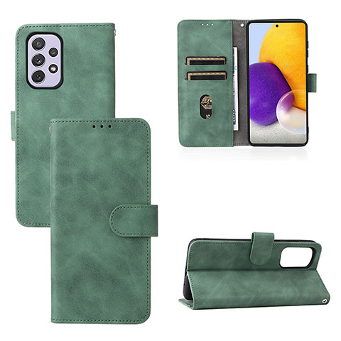 Funda de Cuero Cartera con Soporte Carcasa L03Z para Samsung Galaxy A73 5G Verde