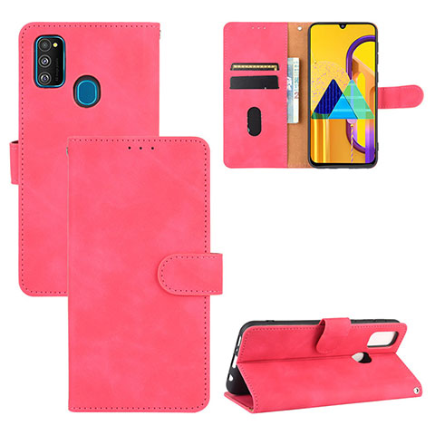 Funda de Cuero Cartera con Soporte Carcasa L03Z para Samsung Galaxy M21 Rosa Roja