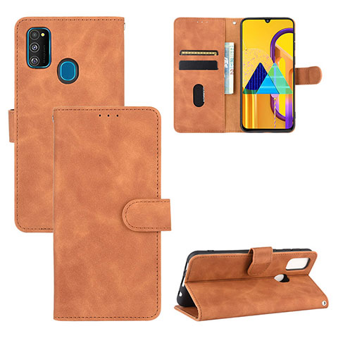 Funda de Cuero Cartera con Soporte Carcasa L03Z para Samsung Galaxy M30s Marron