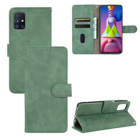 Funda de Cuero Cartera con Soporte Carcasa L03Z para Samsung Galaxy M51 Verde