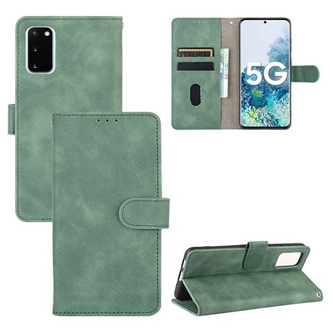 Funda de Cuero Cartera con Soporte Carcasa L03Z para Samsung Galaxy S20 FE 4G Verde