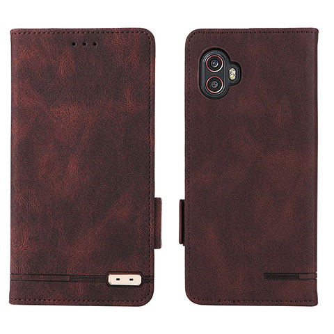 Funda de Cuero Cartera con Soporte Carcasa L03Z para Samsung Galaxy XCover 6 Pro 5G Marron