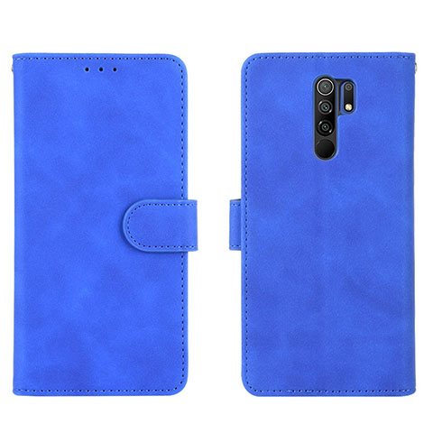 Funda de Cuero Cartera con Soporte Carcasa L03Z para Xiaomi Redmi 9 Azul