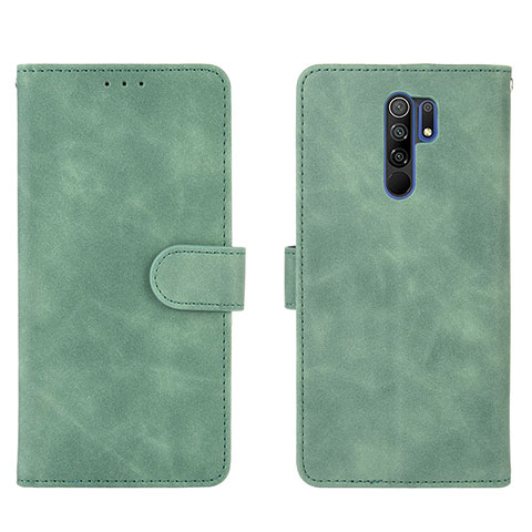 Funda de Cuero Cartera con Soporte Carcasa L03Z para Xiaomi Redmi 9 Prime India Verde