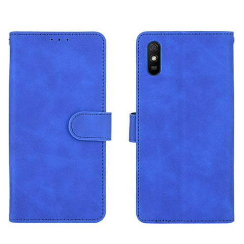 Funda de Cuero Cartera con Soporte Carcasa L03Z para Xiaomi Redmi 9A Azul