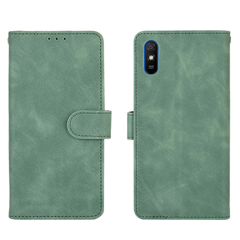 Funda de Cuero Cartera con Soporte Carcasa L03Z para Xiaomi Redmi 9AT Verde