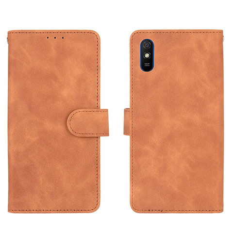 Funda de Cuero Cartera con Soporte Carcasa L03Z para Xiaomi Redmi 9i Marron