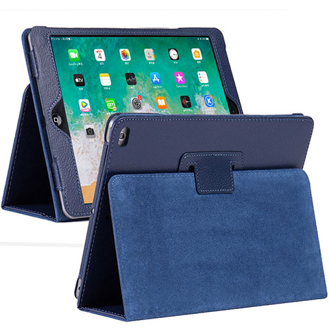 Funda de Cuero Cartera con Soporte Carcasa L04 para Apple iPad 10.2 (2019) Azul