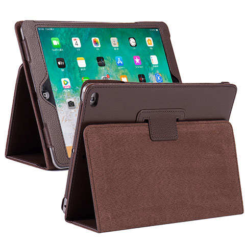 Funda de Cuero Cartera con Soporte Carcasa L04 para Apple iPad 10.2 (2019) Marron