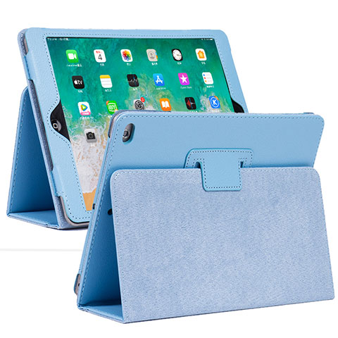 Funda de Cuero Cartera con Soporte Carcasa L04 para Apple iPad 10.2 (2020) Azul Claro