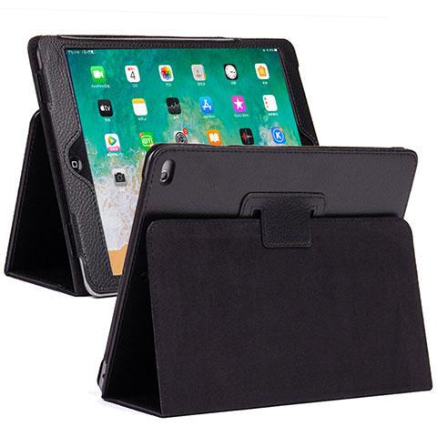 Funda de Cuero Cartera con Soporte Carcasa L04 para Apple iPad 10.2 (2021) Negro