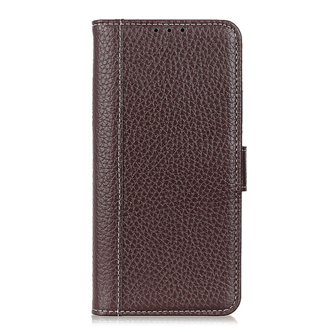 Funda de Cuero Cartera con Soporte Carcasa L04 para Apple iPhone 12 Max Marron