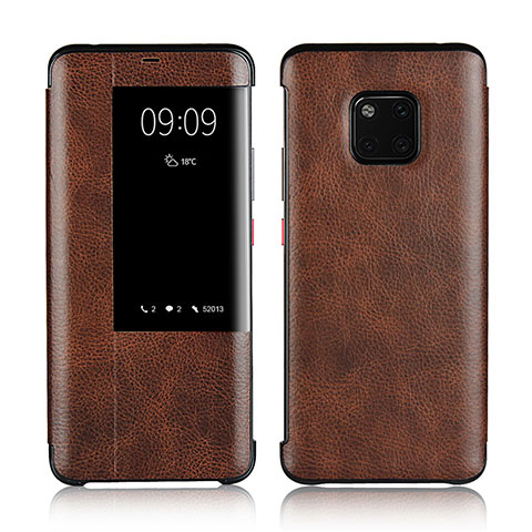 Funda de Cuero Cartera con Soporte Carcasa L04 para Huawei Mate 20 Pro Marron