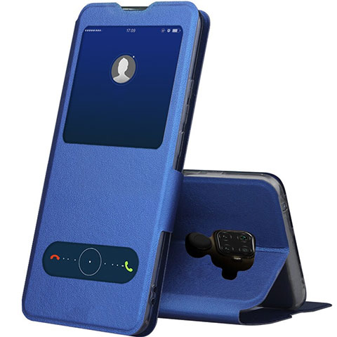 Funda de Cuero Cartera con Soporte Carcasa L04 para Huawei Nova 5z Azul