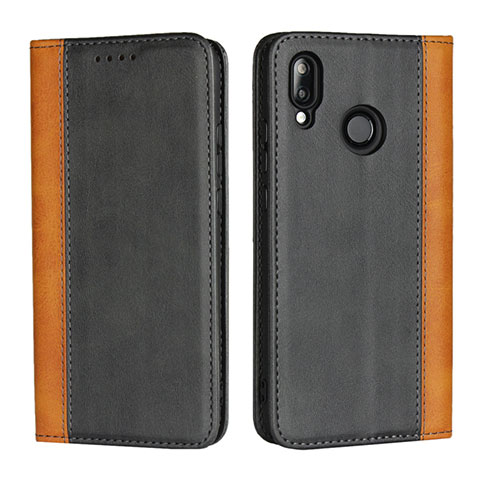 Funda de Cuero Cartera con Soporte Carcasa L04 para Huawei P20 Lite Negro