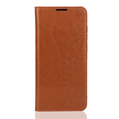 Funda de Cuero Cartera con Soporte Carcasa L04 para Huawei Y7 (2019) Naranja