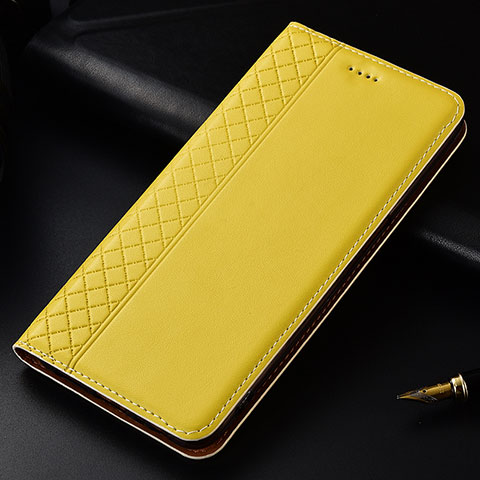 Funda de Cuero Cartera con Soporte Carcasa L04 para LG V50 ThinQ 5G Amarillo