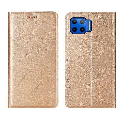 Funda de Cuero Cartera con Soporte Carcasa L04 para Motorola Moto G 5G Plus Oro