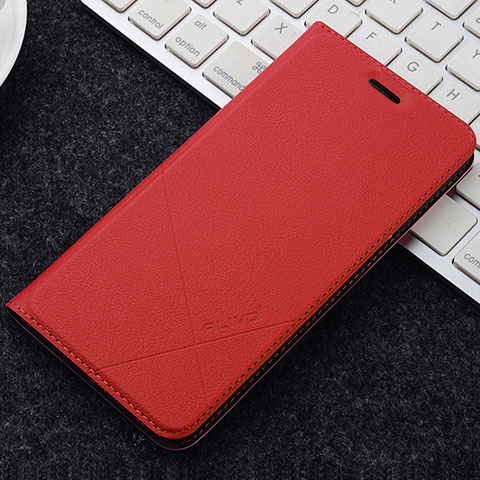 Funda de Cuero Cartera con Soporte Carcasa L04 para OnePlus 5T A5010 Rojo