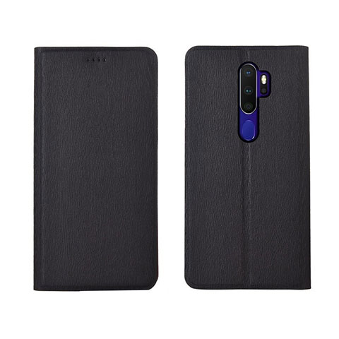 Funda de Cuero Cartera con Soporte Carcasa L04 para Oppo A11 Negro