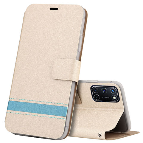 Funda de Cuero Cartera con Soporte Carcasa L04 para Oppo A52 Oro