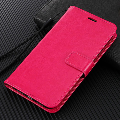 Funda de Cuero Cartera con Soporte Carcasa L04 para Oppo A92s 5G Rosa Roja