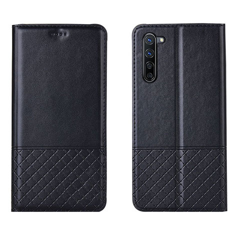 Funda de Cuero Cartera con Soporte Carcasa L04 para Oppo F15 Negro