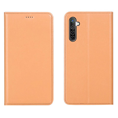 Funda de Cuero Cartera con Soporte Carcasa L04 para Oppo K5 Naranja