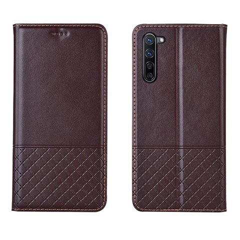 Funda de Cuero Cartera con Soporte Carcasa L04 para Oppo K7 5G Marron