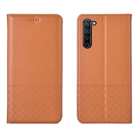 Funda de Cuero Cartera con Soporte Carcasa L04 para Oppo K7 5G Naranja