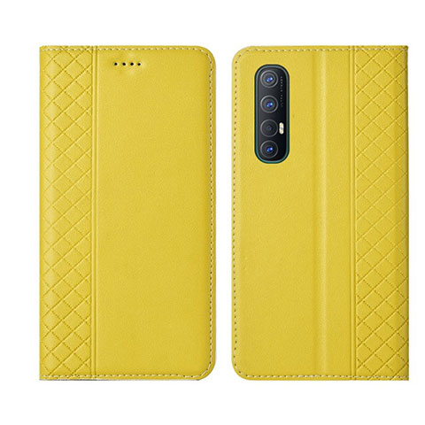 Funda de Cuero Cartera con Soporte Carcasa L04 para Oppo Reno3 Pro Amarillo