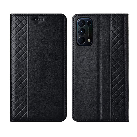 Funda de Cuero Cartera con Soporte Carcasa L04 para Oppo Reno5 Pro 5G Negro