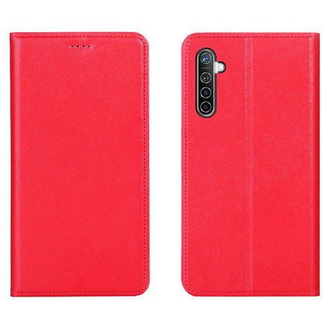 Funda de Cuero Cartera con Soporte Carcasa L04 para Realme XT Rojo