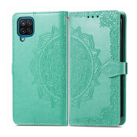 Funda de Cuero Cartera con Soporte Carcasa L04 para Samsung Galaxy A12 Nacho Menta Verde