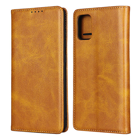 Funda de Cuero Cartera con Soporte Carcasa L04 para Samsung Galaxy A51 4G Marron Claro