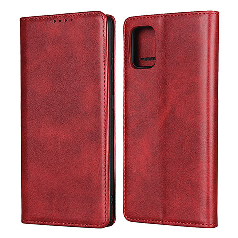 Funda de Cuero Cartera con Soporte Carcasa L04 para Samsung Galaxy M40S Rojo