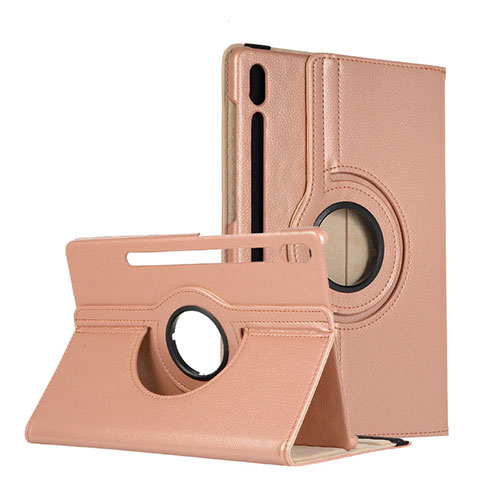 Funda de Cuero Cartera con Soporte Carcasa L04 para Samsung Galaxy Tab S6 10.5 SM-T860 Oro Rosa