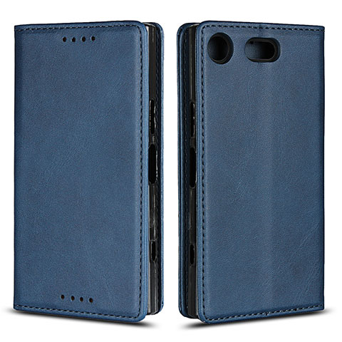 Funda de Cuero Cartera con Soporte Carcasa L04 para Sony Xperia XZ1 Compact Azul