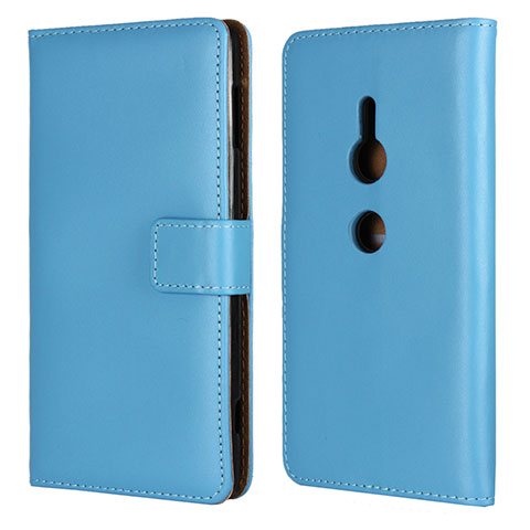 Funda de Cuero Cartera con Soporte Carcasa L04 para Sony Xperia XZ2 Azul Cielo