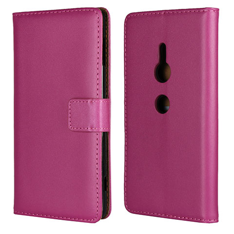 Funda de Cuero Cartera con Soporte Carcasa L04 para Sony Xperia XZ2 Rosa Roja