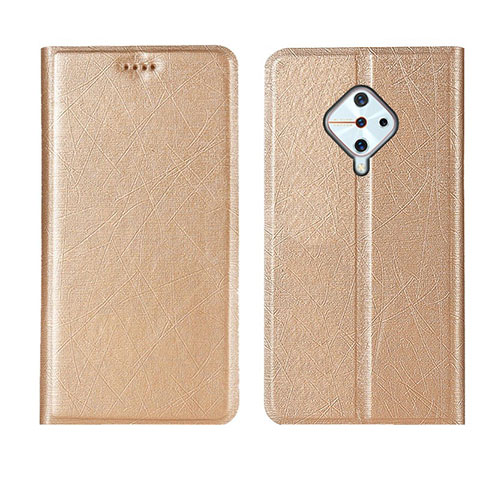 Funda de Cuero Cartera con Soporte Carcasa L04 para Vivo X50 Lite Oro