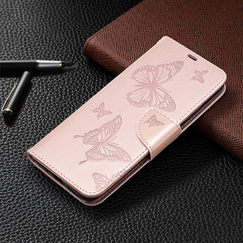 Funda de Cuero Cartera con Soporte Carcasa L04 para Xiaomi POCO C31 Oro Rosa