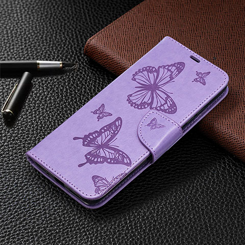 Funda de Cuero Cartera con Soporte Carcasa L04 para Xiaomi Redmi 9C NFC Morado