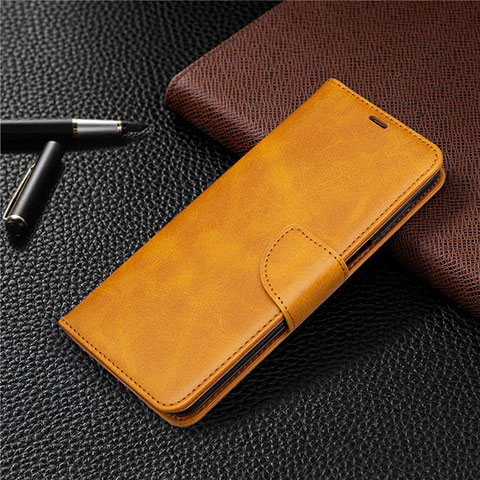 Funda de Cuero Cartera con Soporte Carcasa L04 para Xiaomi Redmi Note 9 Pro Max Naranja