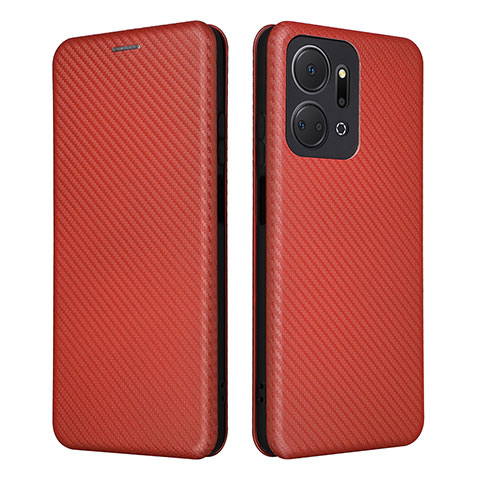 Funda de Cuero Cartera con Soporte Carcasa L04Z para Huawei Honor X7a Rojo